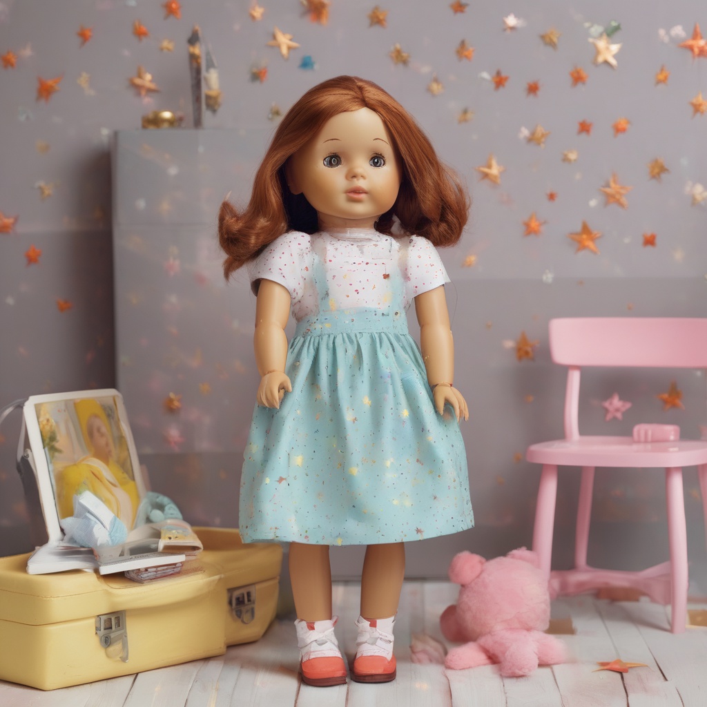 with sticker stars, standing upright, in a child's room