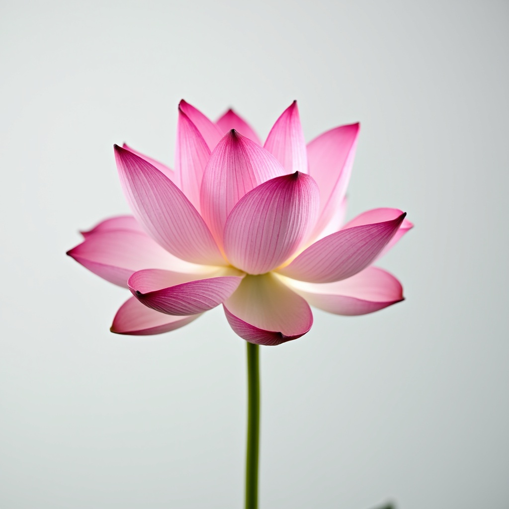 with a petal gradient, bloom, against a plain studio backdrop