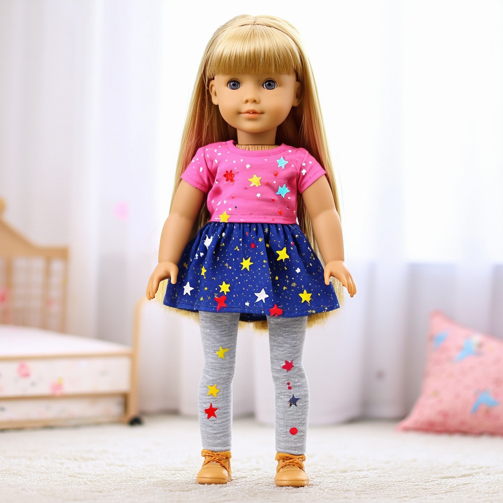 with sticker stars, standing upright, in a child's room