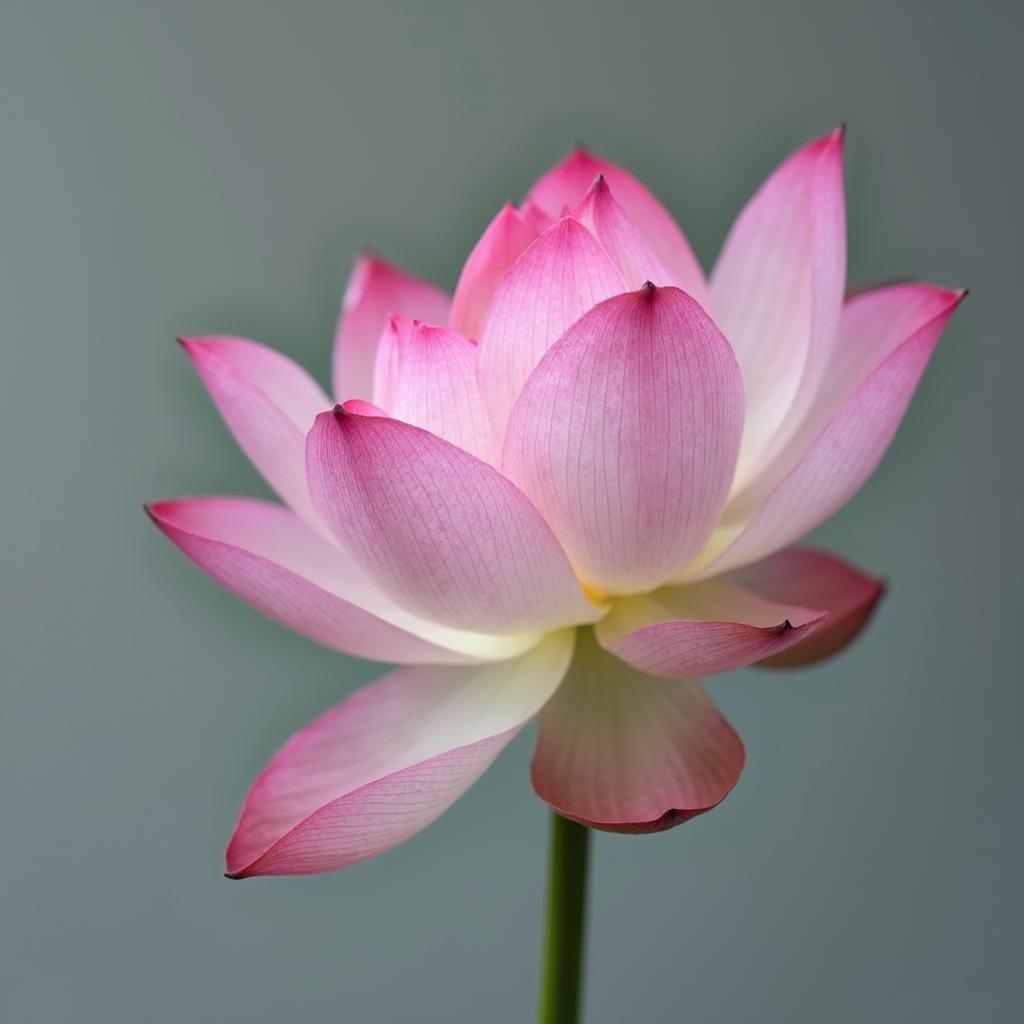 with a petal gradient, bloom, against a plain studio backdrop