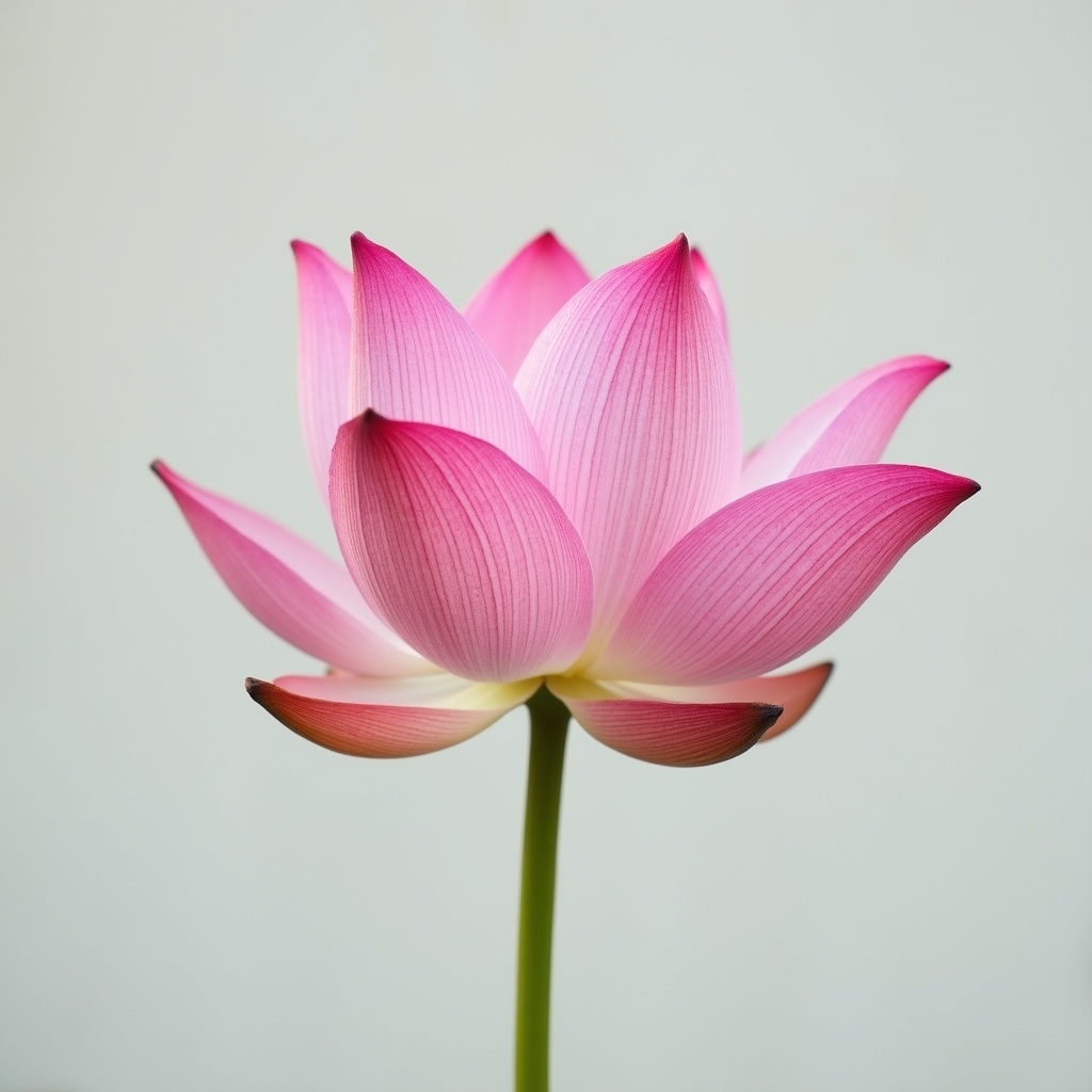 with a petal gradient, bloom, against a plain studio backdrop