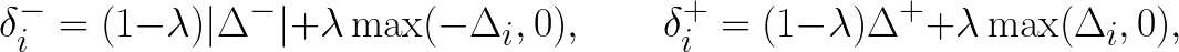 Definition of delta_i minus and plus